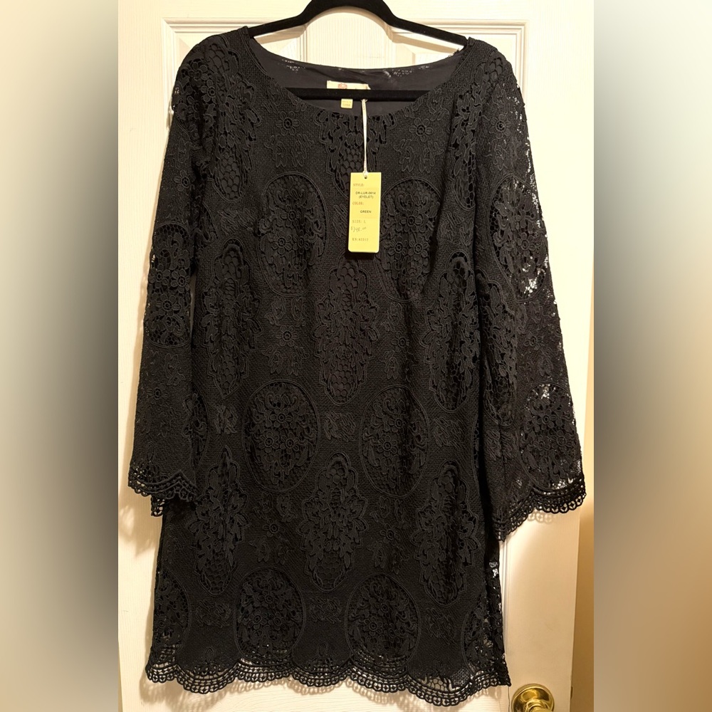 Chic Black Lace Long Sleeve Dress
